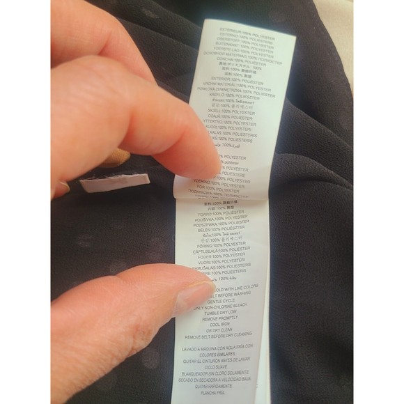 Michael Kors midi dress v-neck 3/4 sleeve polka dot size M brown S ..M - Picture 7 of 12